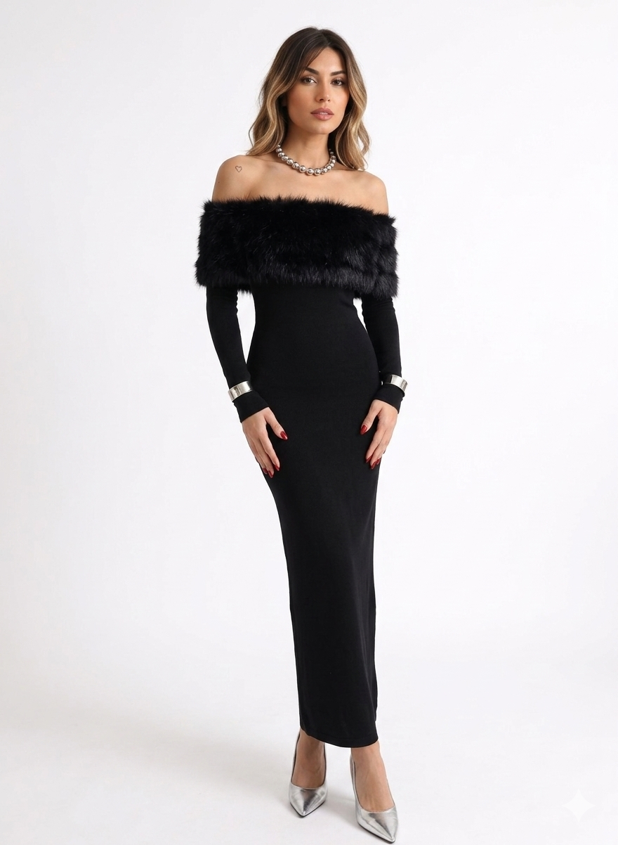 Fur Bodycon Dress