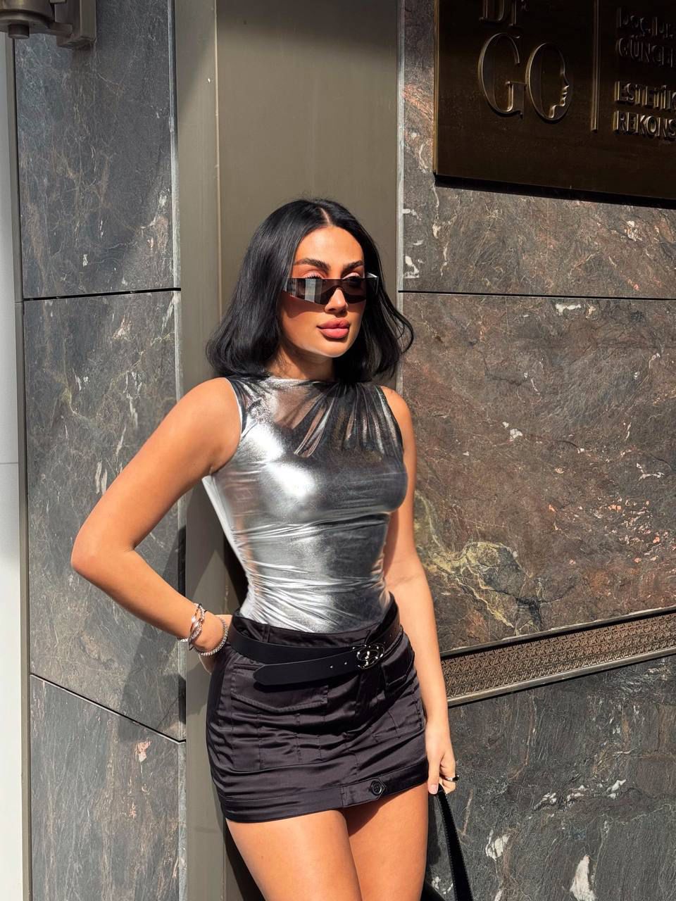 Metallic Silver Top