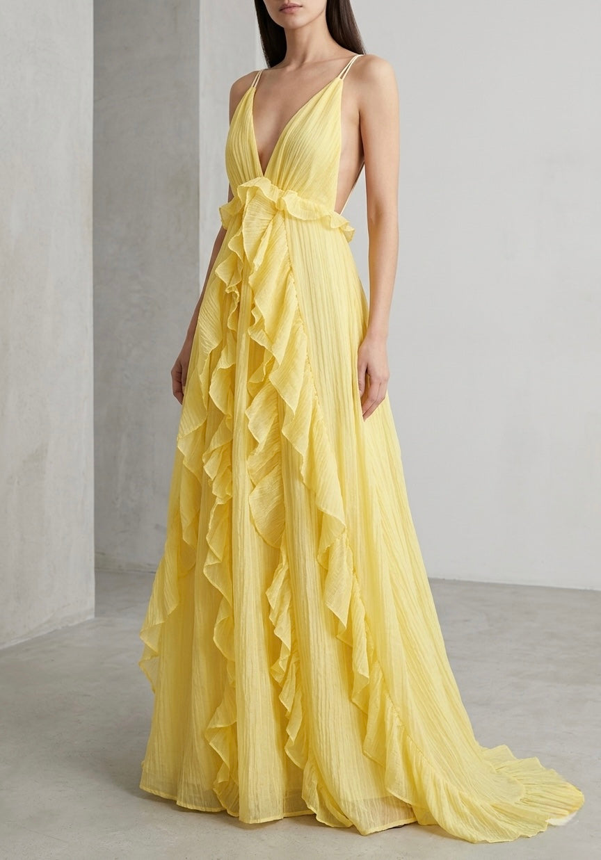 crinkle chiffon ruffle maxi dress Petite Floral Crinkle Chiffon Ruffle Maxi Dress