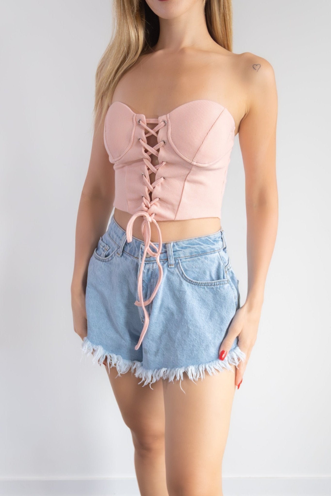 Corset Crop Top- One Size Adjustable