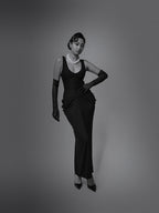 Black bodycon maxi dress