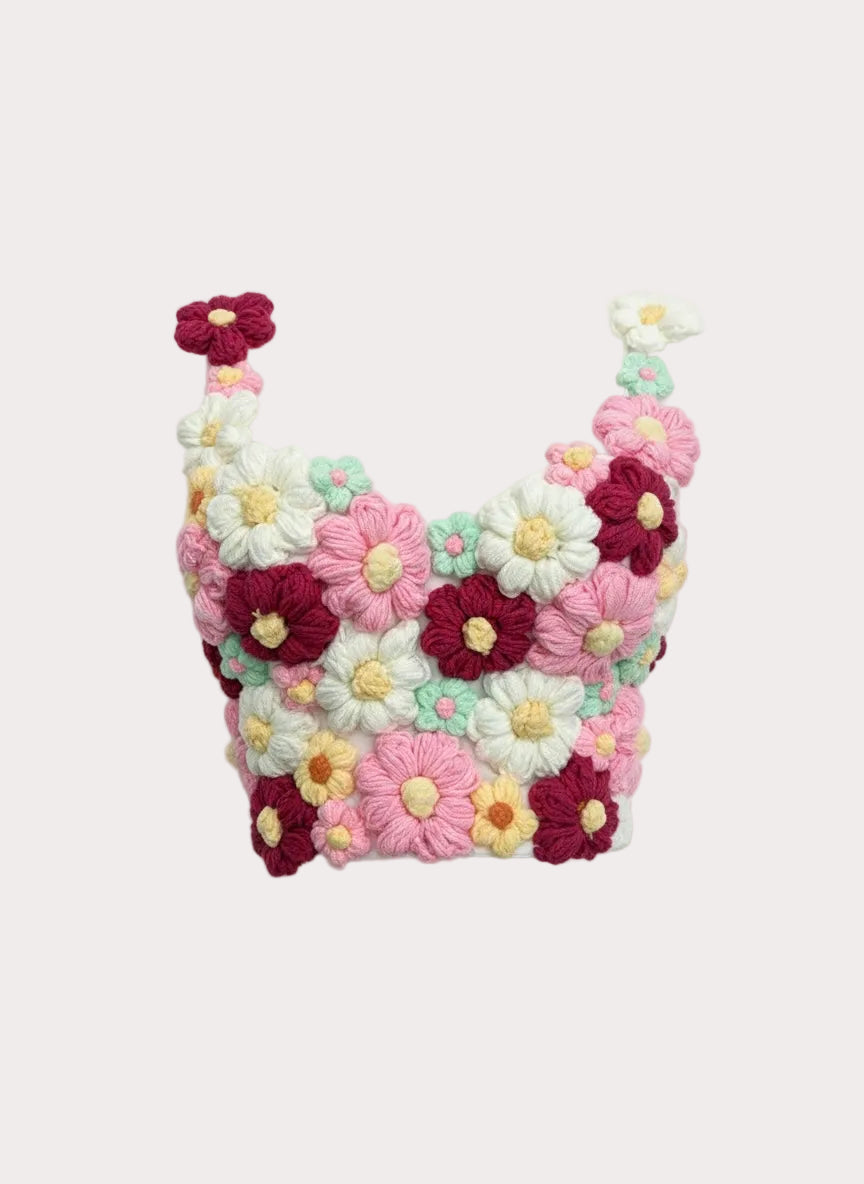 Floral-Multi Color Crochet Top