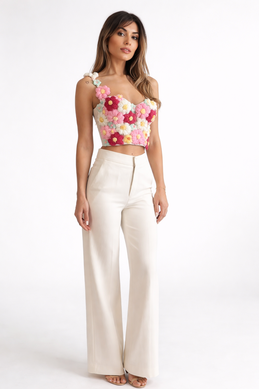 Floral-Multi Color Crochet Top