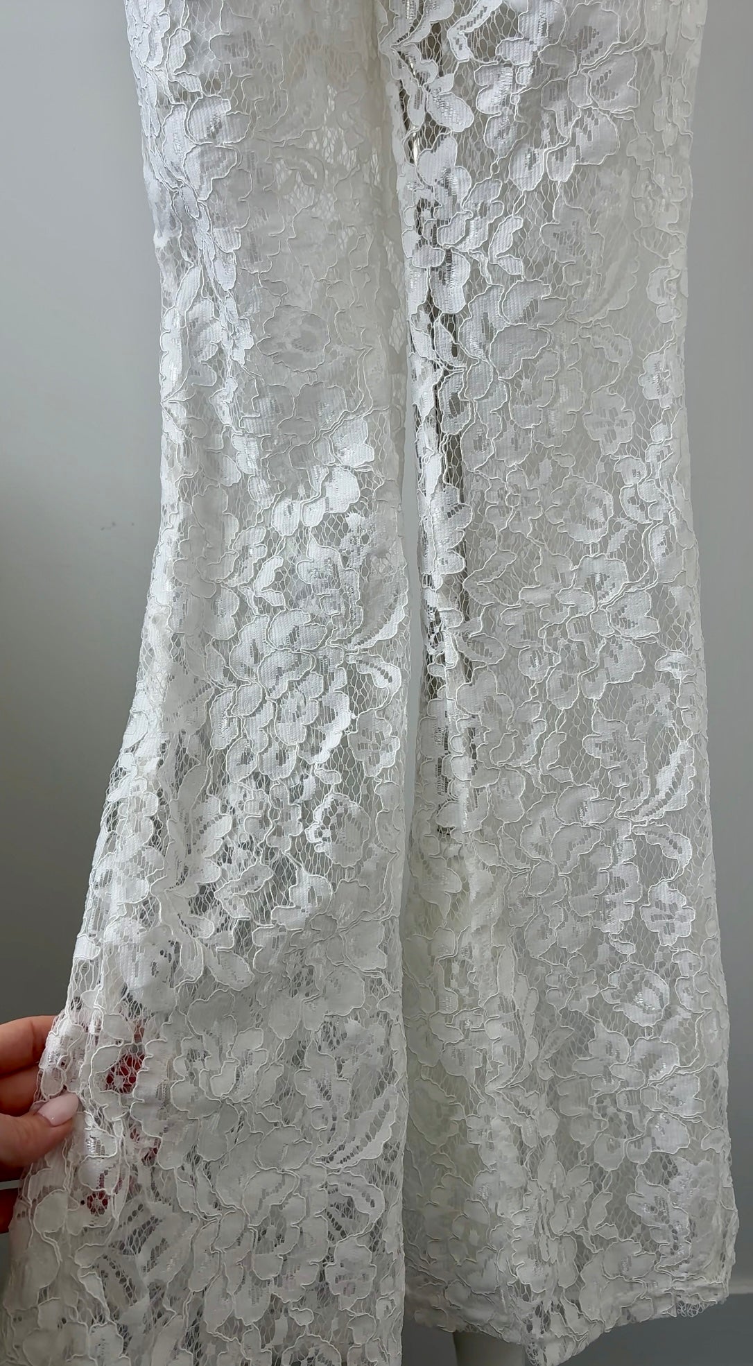 Floral Lace Corset & Wide Leg Trouser Set