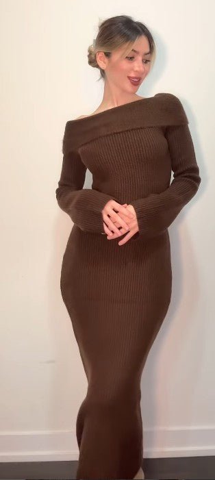 Cocoa Elegance Maxi Dress - Belliona