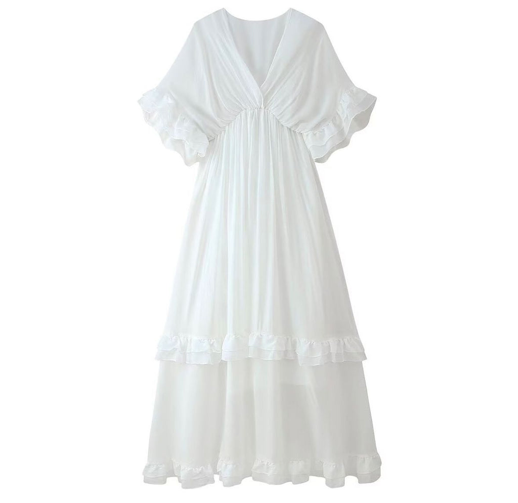 Flowy Maxi Dress with Ruffles Details