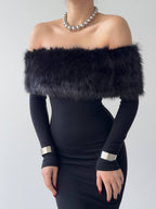 Fur Bodycon Dress - Belliona