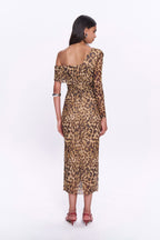 Leopard Coffee Dress - Belliona